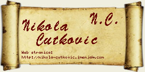 Nikola Ćutković vizit kartica